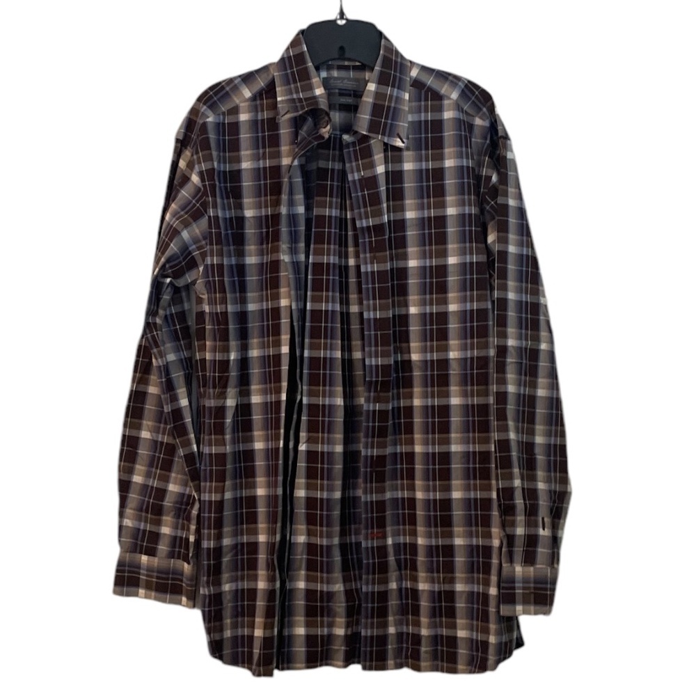 Daniel‎ Cremieux Signature Collection Button Front Men's Shirt Non-Iron Brown